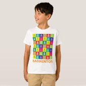 ポップアートのバドミントン Tシャツ (正面フル)