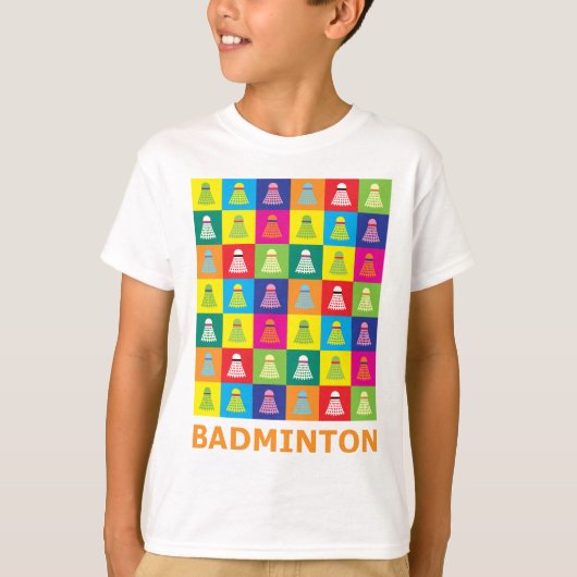 ポップアートのバドミントン Tシャツ (正面)