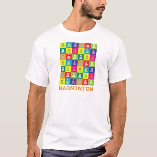 ポップアートのバドミントン Tシャツ (正面)