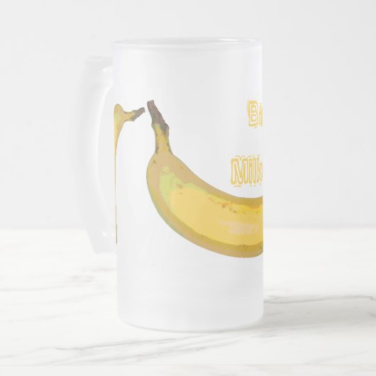 ポップアートのバナナのミルクセーキガラスのマグ フロストグラスビールジョッキ (正面左)