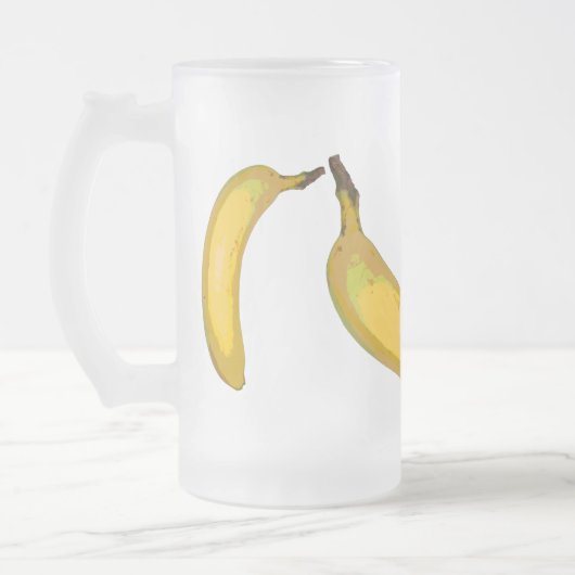 ポップアートのバナナのミルクセーキガラスのマグ フロストグラスビールジョッキ (左)