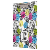 ポップアートのパイナップルおよびシュロの葉|のモノグラム クリップボード (左)