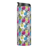 ポップアートのパイナップルおよびシュロの葉|のモノグラム タンブラー (回転右)