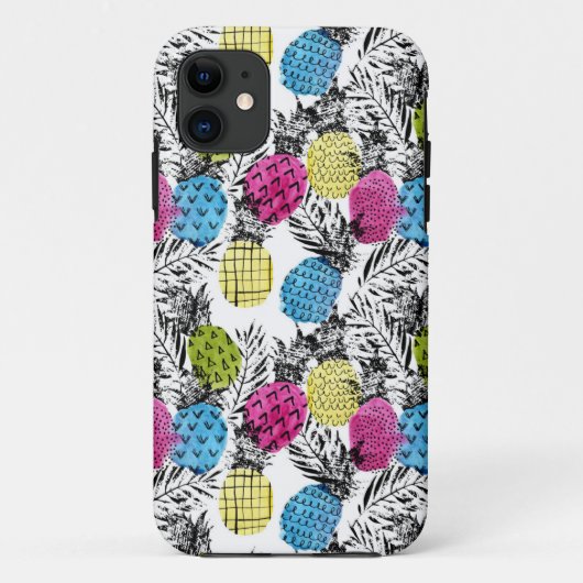 ポップアートのパイナップルおよびシュロの葉 Case-Mate iPhoneケース (裏面)