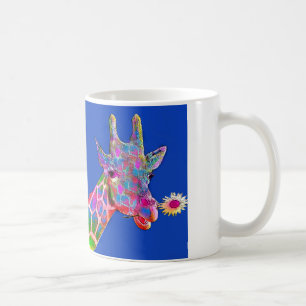 ポップアートのヒマワリのキリン コーヒーマグカップ