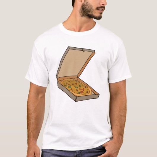 ポップアートのピザボックス スライス Tシャツ (正面)