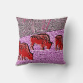 ポップアートのピンクのバッファロー クッション (裏面)