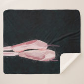 ポップアートのピンクのバレエシューズ シェルパブランケット (正面(横))