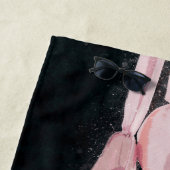 ポップアートのピンクのバレエシューズ ビーチタオル (インサイチュ)