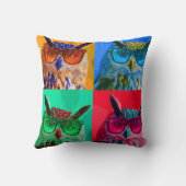 ポップアートのフクロウ クッション (裏面)