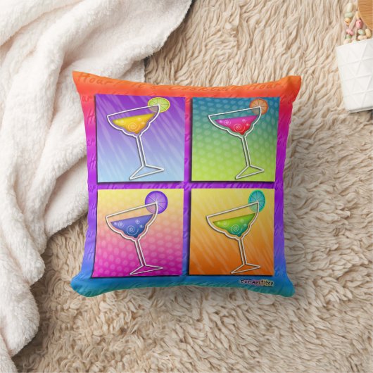 ポップアートのマルガリータのアメリカ人のMoJoのリバーシブルの枕 クッション (ブランケット)