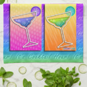 ポップアートのマルガリータの台所-バータオル キッチンタオル (折り畳み)