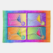 ポップアートのマルガリータの台所-バータオル キッチンタオル (横)