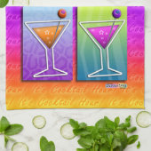 ポップアートのマルティーニの台所-バータオル キッチンタオル (折り畳み)