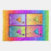 ポップアートのマルティーニの台所-バータオル キッチンタオル (横)