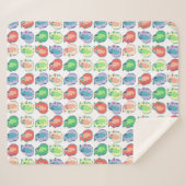 ポップアートのモルモットパターン シェルパブランケット (正面(横))