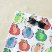 ポップアートのモルモットパターン ビーチタオル (インサイチュ)