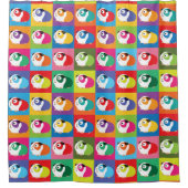 ポップアートのモルモット シャワーカーテン (正面)