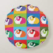 ポップアートのモルモット ラウンドクッション (裏面)