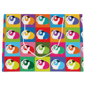 ポップアートのモルモット ラージペーパーバッグ (正面)