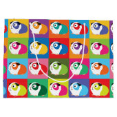 ポップアートのモルモット ラージペーパーバッグ (裏面)