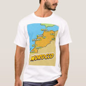 ポップアートのモロッコ地図 Tシャツ (正面)