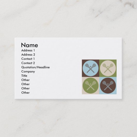 ポップアートのラクロス 名刺 (正面)