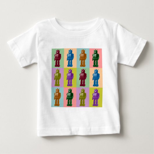 ポップアートのロボット ベビーTシャツ (正面)