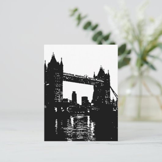 ポップアートのロンドンタワー橋 ポストカード (スタンド正面)