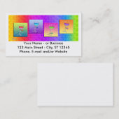 ポップアートのワインの名刺(横の) 名刺 (正面/裏面)