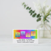 ポップアートのワインの名刺(横の) 名刺 (スタンド正面)