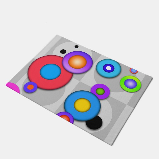 ポップアートの円 ドアマット (アングル)