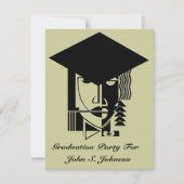 ポップアートの卒業のパーティの招待状の卒業生の抽象芸術 招待状 (正面)