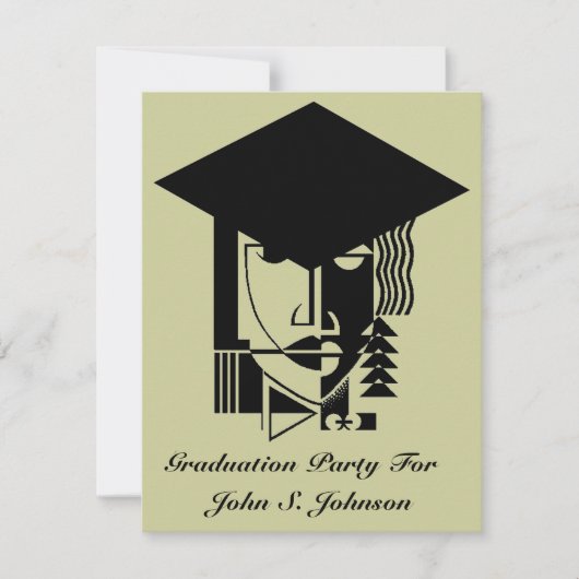 ポップアートの卒業のパーティの招待状の卒業生の抽象芸術 招待状 (正面)