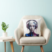 ポップアートの友達: 音楽と笑いのTシャツ クッション (椅子)