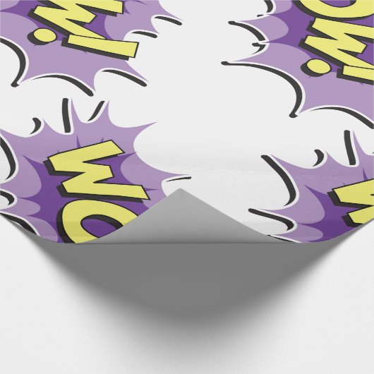 ポップアートの喜劇的なスタイルのワウ ラッピングペーパー (角)