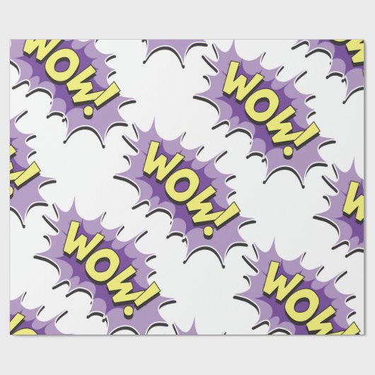 ポップアートの喜劇的なスタイルのワウ ラッピングペーパー (フラット)