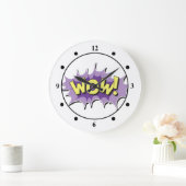 ポップアートの喜劇的なスタイルのワウ ラージ壁時計 (ホーム)