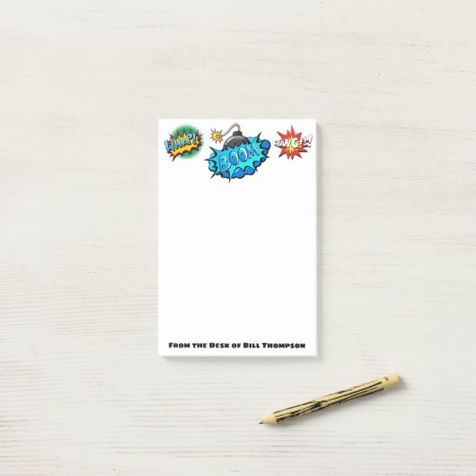 ポップアートの喜劇的なスタイルの爆弾ブーム! カスタマイズ ポストイット (デスク上)