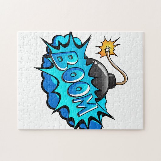 ポップアートの喜劇的なスタイルの爆弾ブーム! ジグソーパズル (横)