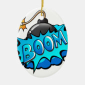 ポップアートの喜劇的なスタイルの爆弾ブーム! セラミックオーナメント (正面)