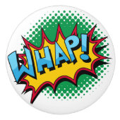 ポップアートの喜劇的なスタイルは痛打します! セラミックノブ (正面)