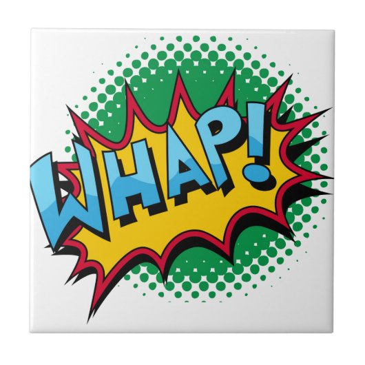 ポップアートの喜劇的なスタイルは痛打します! タイル (正面)