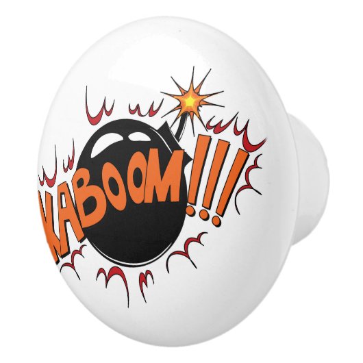 ポップアートの喜劇的なスタイルKaBoom! セラミックノブ (右)