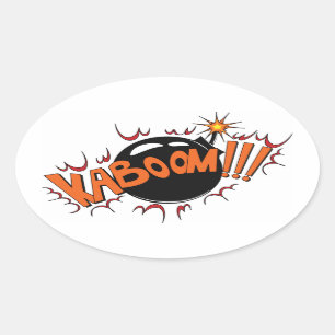 ポップアートの喜劇的なスタイルKaBoom! 楕円形シール
