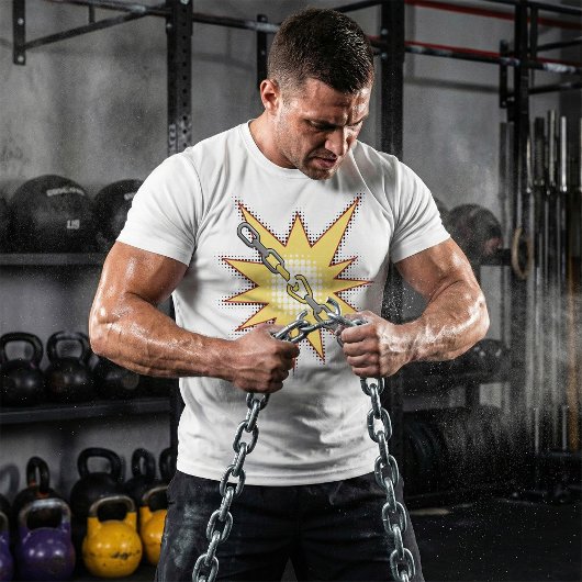 ポップアートの壊れた鎖の爆発 ボールドコミックスタイル Tシャツ