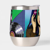 ポップアートの女性とレコード (左面)