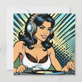 ポップアートの女性DJ シーズンカード