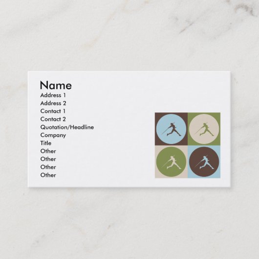 ポップアートの投げ槍 名刺 (正面)