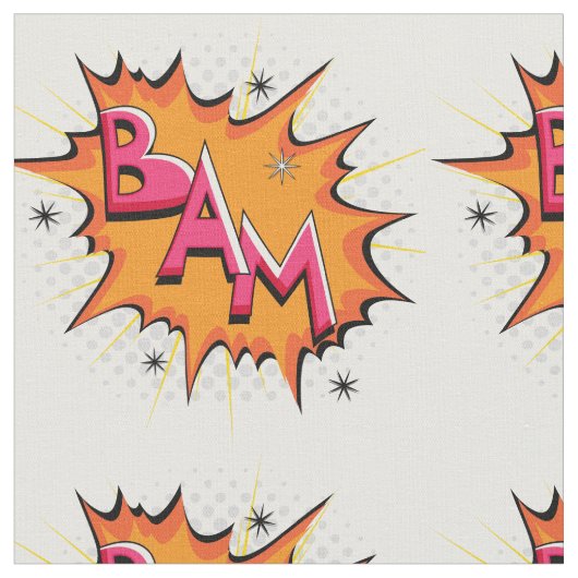 ポップアートの漫画Bam! ファブリック (クローズアップ)